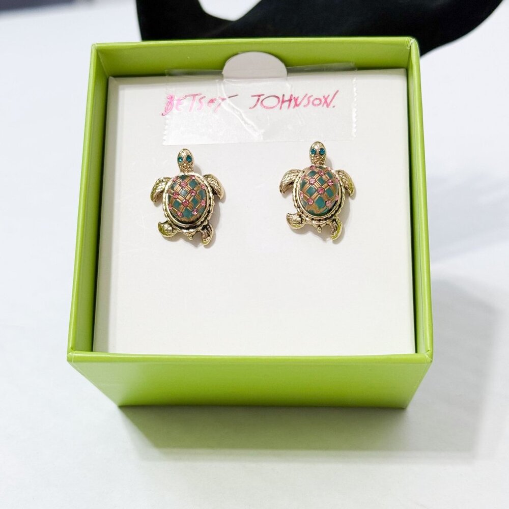 Betsey Johnson NWB Sea Excursion Turtle Stud Earrings - Picture 5 of 8